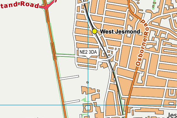 NE2 3DA map - OS VectorMap District (Ordnance Survey)