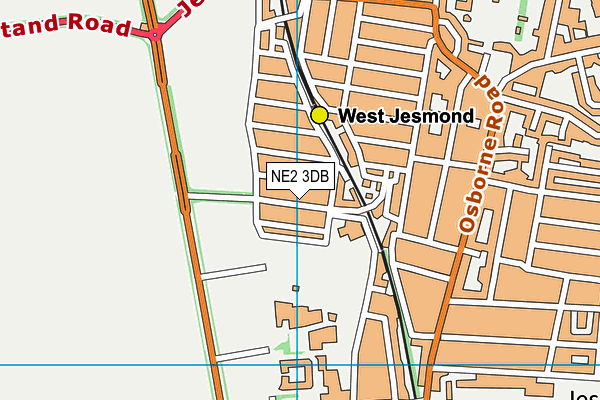 NE2 3DB map - OS VectorMap District (Ordnance Survey)