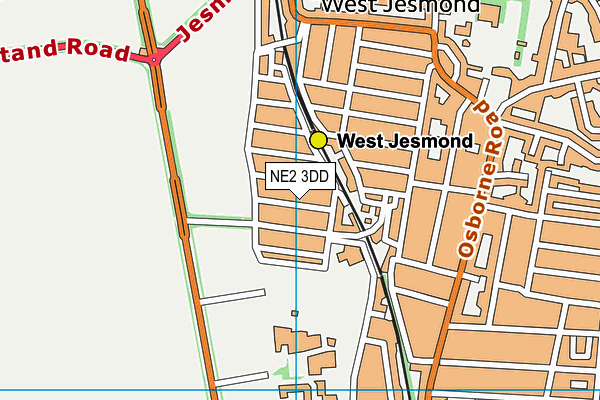 NE2 3DD map - OS VectorMap District (Ordnance Survey)