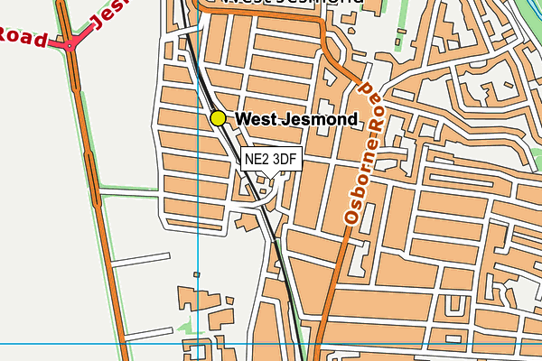 NE2 3DF map - OS VectorMap District (Ordnance Survey)