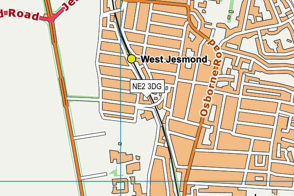 NE2 3DG map - OS VectorMap District (Ordnance Survey)