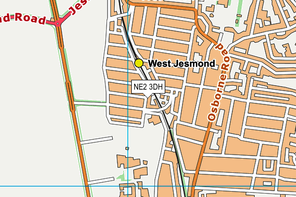 NE2 3DH map - OS VectorMap District (Ordnance Survey)