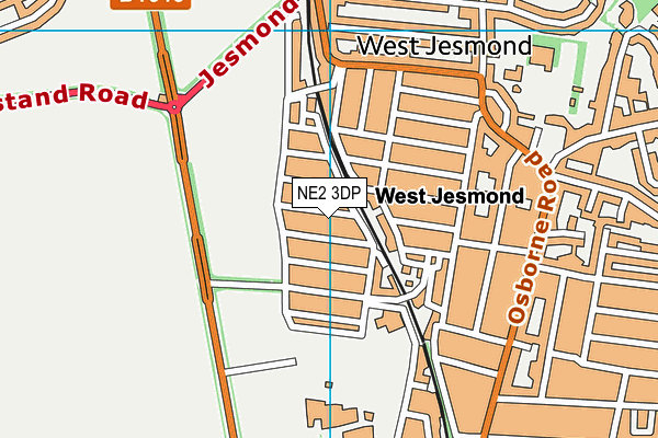 NE2 3DP map - OS VectorMap District (Ordnance Survey)