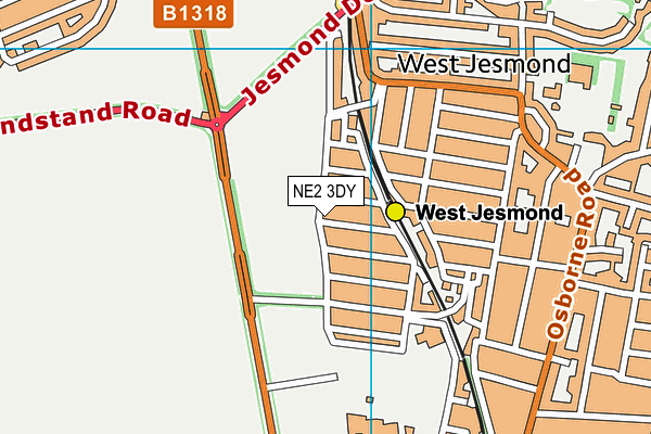 NE2 3DY map - OS VectorMap District (Ordnance Survey)