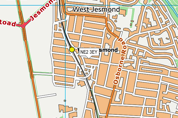 NE2 3EY map - OS VectorMap District (Ordnance Survey)