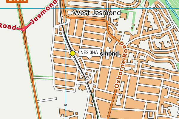NE2 3HA map - OS VectorMap District (Ordnance Survey)