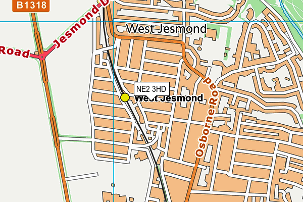 NE2 3HD map - OS VectorMap District (Ordnance Survey)
