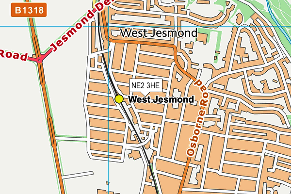 NE2 3HE map - OS VectorMap District (Ordnance Survey)