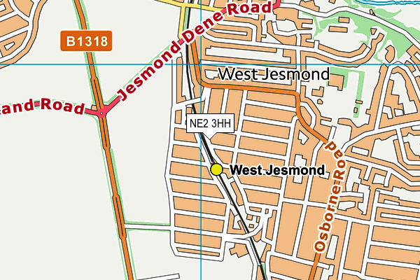 NE2 3HH map - OS VectorMap District (Ordnance Survey)