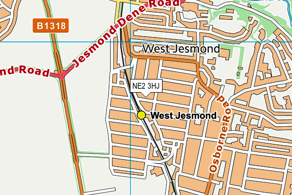 NE2 3HJ map - OS VectorMap District (Ordnance Survey)