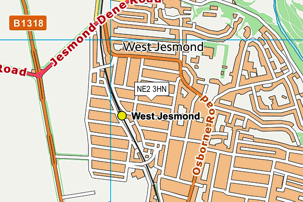 NE2 3HN map - OS VectorMap District (Ordnance Survey)