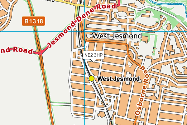 NE2 3HP map - OS VectorMap District (Ordnance Survey)