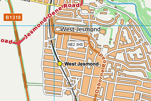 NE2 3HS map - OS VectorMap District (Ordnance Survey)