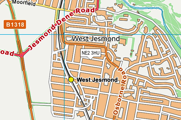 NE2 3HU map - OS VectorMap District (Ordnance Survey)