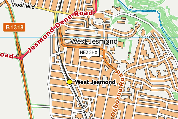 NE2 3HX map - OS VectorMap District (Ordnance Survey)