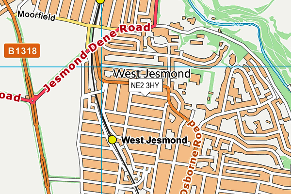 NE2 3HY map - OS VectorMap District (Ordnance Survey)