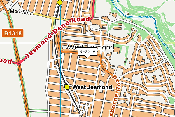 NE2 3JA map - OS VectorMap District (Ordnance Survey)