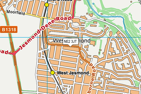 NE2 3JT map - OS VectorMap District (Ordnance Survey)