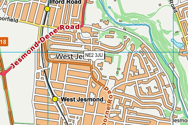 The Northumberland Club map (NE2 3JU) - OS VectorMap District (Ordnance Survey)
