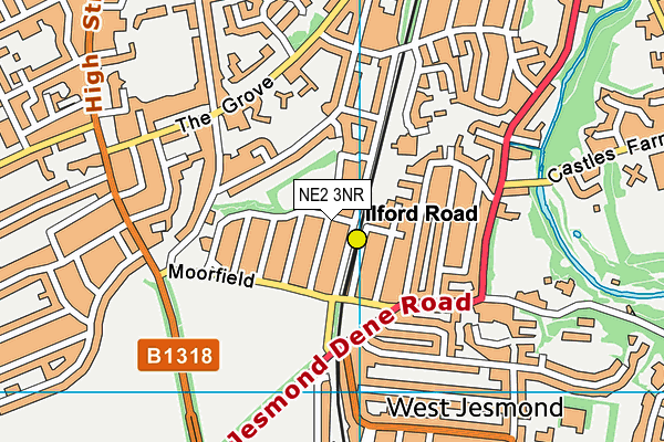 NE2 3NR map - OS VectorMap District (Ordnance Survey)