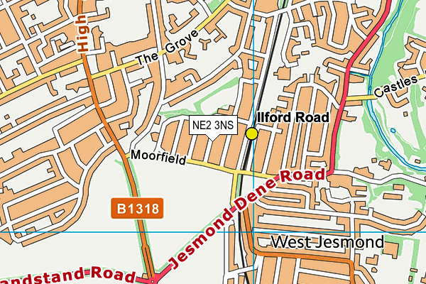 Map of WEST JESMOND TREE SURGERY LTD at district scale