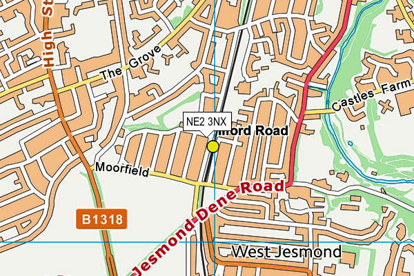 NE2 3NX map - OS VectorMap District (Ordnance Survey)