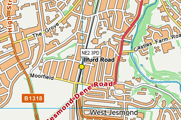 NE2 3PD map - OS VectorMap District (Ordnance Survey)