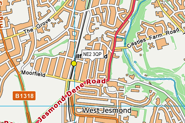 NE2 3QP map - OS VectorMap District (Ordnance Survey)