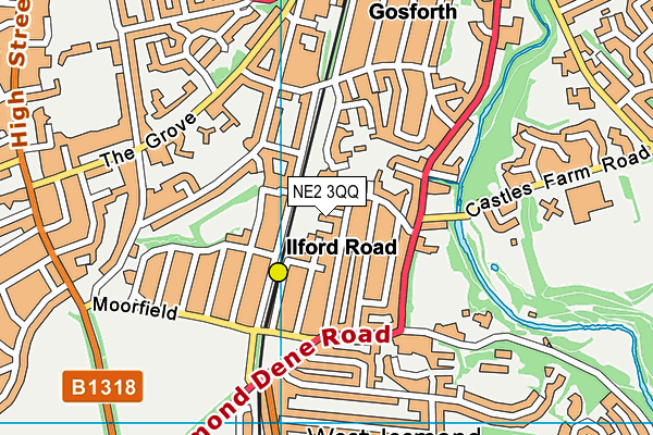 NE2 3QQ map - OS VectorMap District (Ordnance Survey)