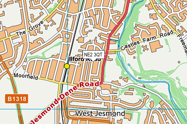 NE2 3QT map - OS VectorMap District (Ordnance Survey)