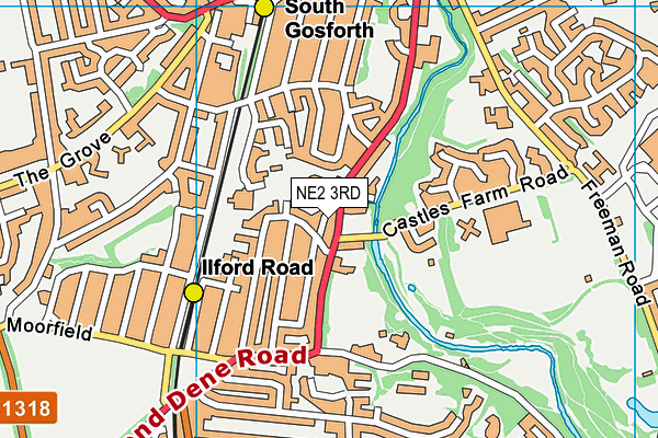 NE2 3RD map - OS VectorMap District (Ordnance Survey)