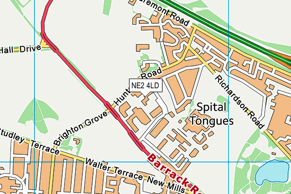 NE2 4LD map - OS VectorMap District (Ordnance Survey)