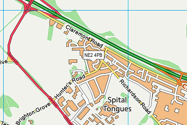 NE2 4PB map - OS VectorMap District (Ordnance Survey)