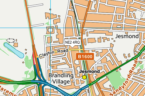 NE2 4RQ map - OS VectorMap District (Ordnance Survey)