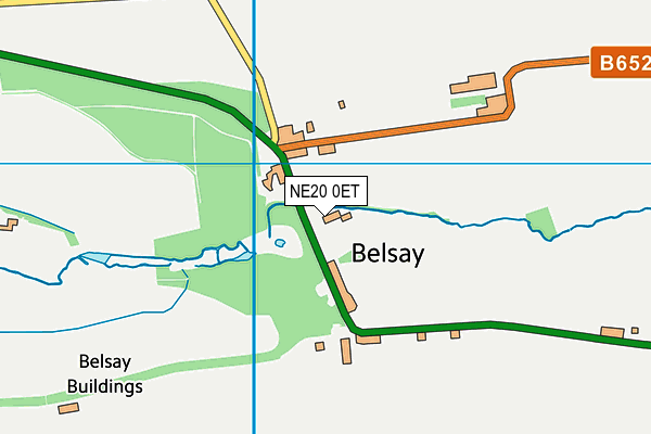 Belsay School map (NE20 0ET) - OS VectorMap District (Ordnance Survey)