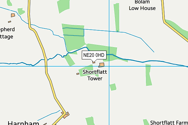 NE20 0HD map - OS VectorMap District (Ordnance Survey)