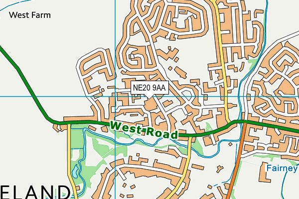 NE20 9AA map - OS VectorMap District (Ordnance Survey)