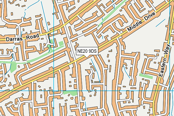 Darras Hall Primary School map (NE20 9DS) - OS VectorMap District (Ordnance Survey)