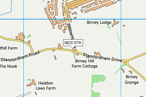 NE20 9TW map - OS VectorMap District (Ordnance Survey)