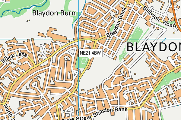 Blaydon Bank map (NE21 4BW) - OS VectorMap District (Ordnance Survey)