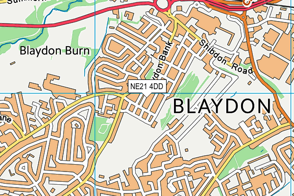 NE21 4DD map - OS VectorMap District (Ordnance Survey)