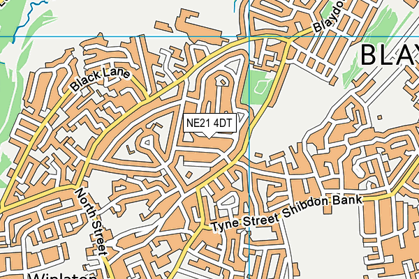 NE21 4DT map - OS VectorMap District (Ordnance Survey)