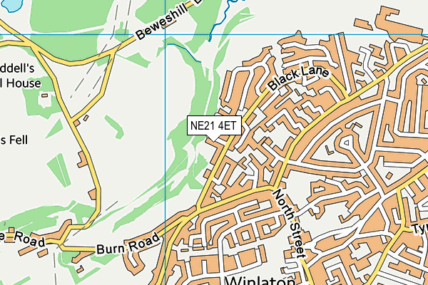 NE21 4ET map - OS VectorMap District (Ordnance Survey)