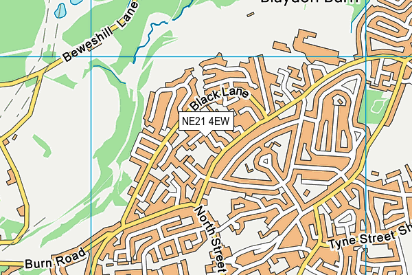 NE21 4EW map - OS VectorMap District (Ordnance Survey)