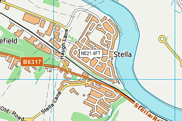 NE21 4FT map - OS VectorMap District (Ordnance Survey)