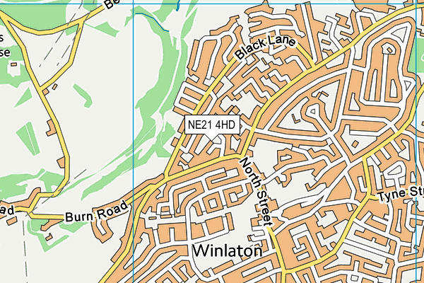 NE21 4HD map - OS VectorMap District (Ordnance Survey)