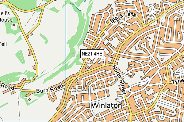NE21 4HE map - OS VectorMap District (Ordnance Survey)
