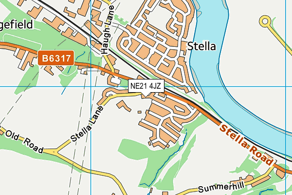 NE21 4JZ map - OS VectorMap District (Ordnance Survey)