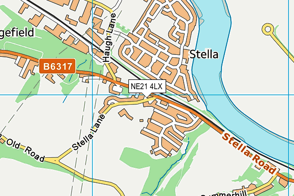 NE21 4LX map - OS VectorMap District (Ordnance Survey)