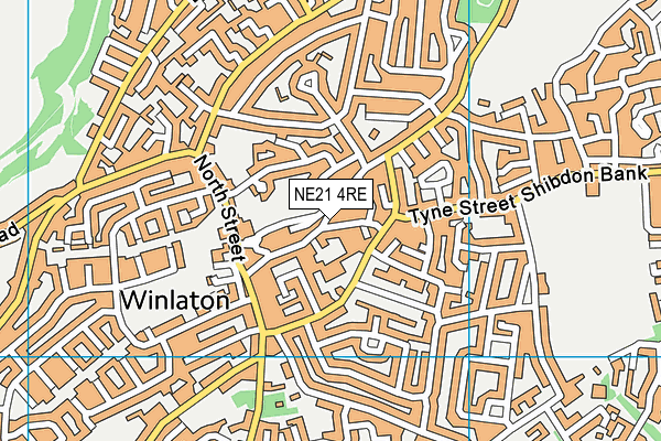 NE21 4RE map - OS VectorMap District (Ordnance Survey)